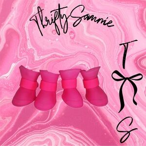 Wags & Wiggles boots shoes rain heat snow Dog Booties pink medium hot concrete